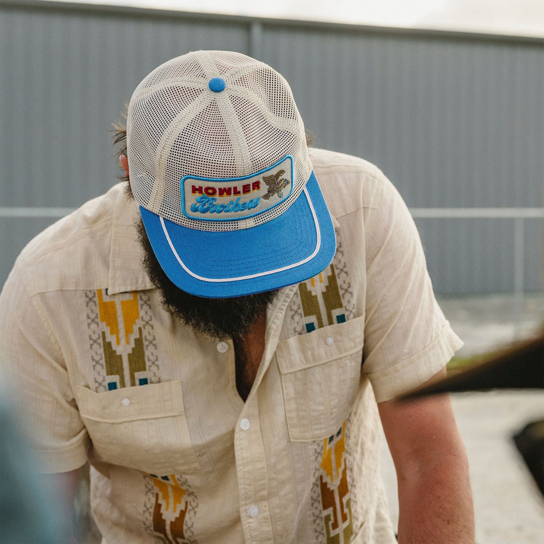 Howler Brothers Feedstore Unstructured Snapback Hat Osprey Prey : Stone / Blue Image 03