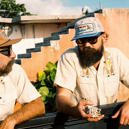 Howler Brothers Feedstore Unstructured Snapback Hat Osprey Prey : Stone / Blue Image 04