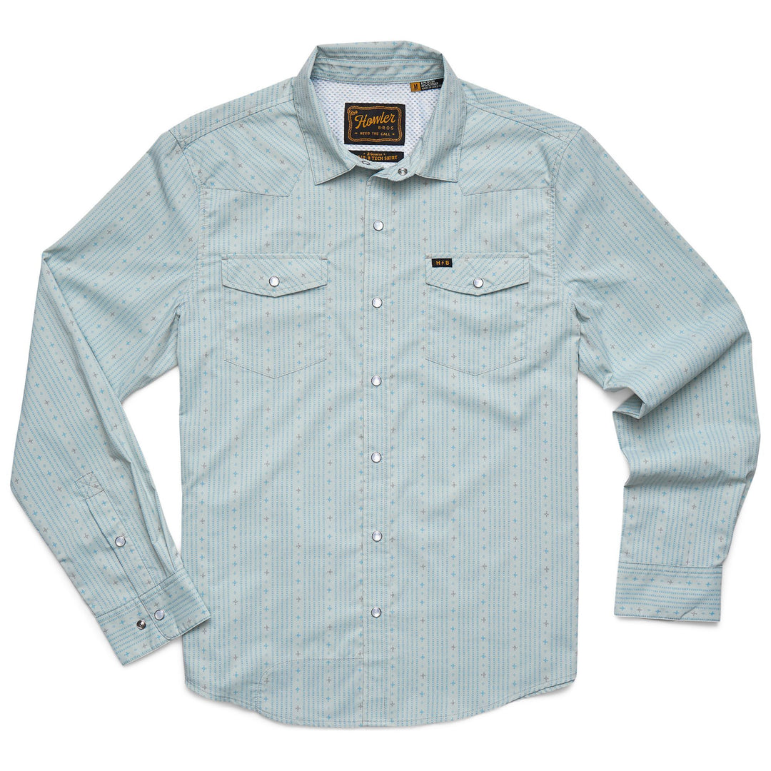 Howler Brothers H Bar B Tech Longsleeve Supernova Stripe : Ash Blue Image 01