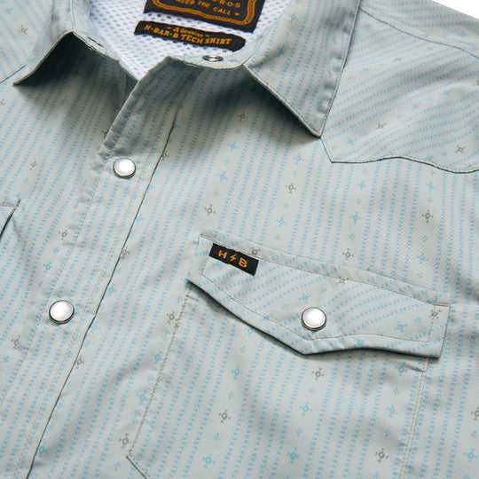 Howler Brothers H Bar B Tech Longsleeve Supernova Stripe : Ash Blue Image 04