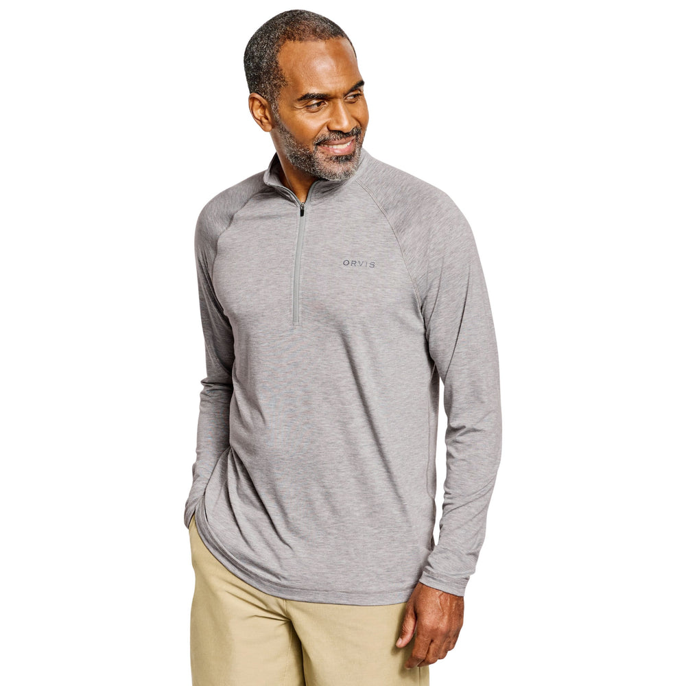 Orvis Dricast 1/4 Zip Light Gray Heather Image 02