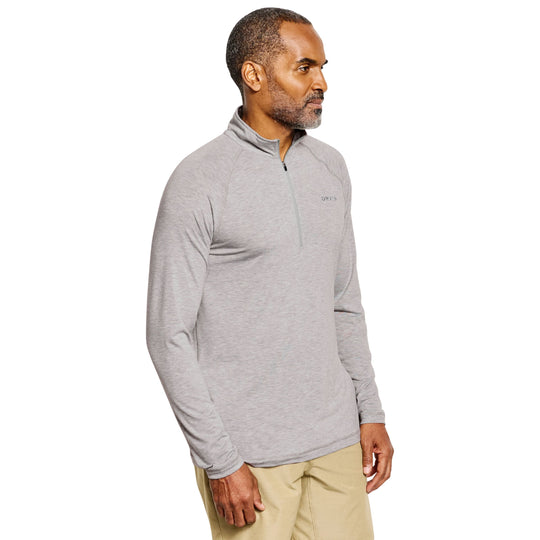 Orvis Dricast 1/4 Zip Light Gray Heather Image 03