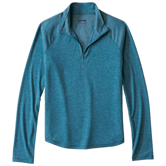 Orvis Women's Dricast 1/4 Zip Blue Lagoon Image 01
