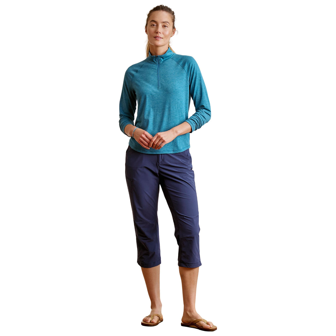 Orvis Women's Dricast 1/4 Zip Blue Lagoon Image 02