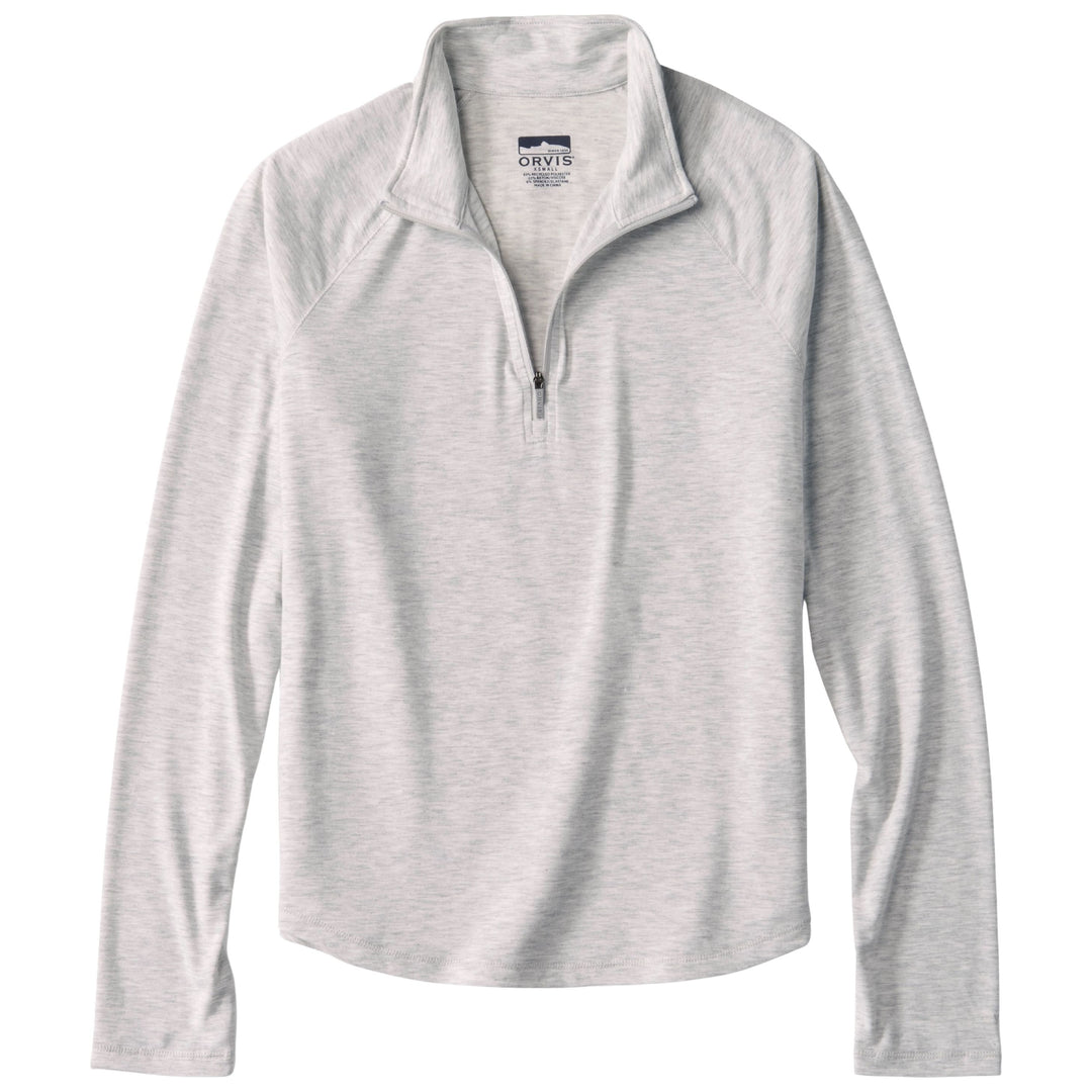 Orvis Women's Dricast 1/4 Zip Pale Gray Heather Image 01