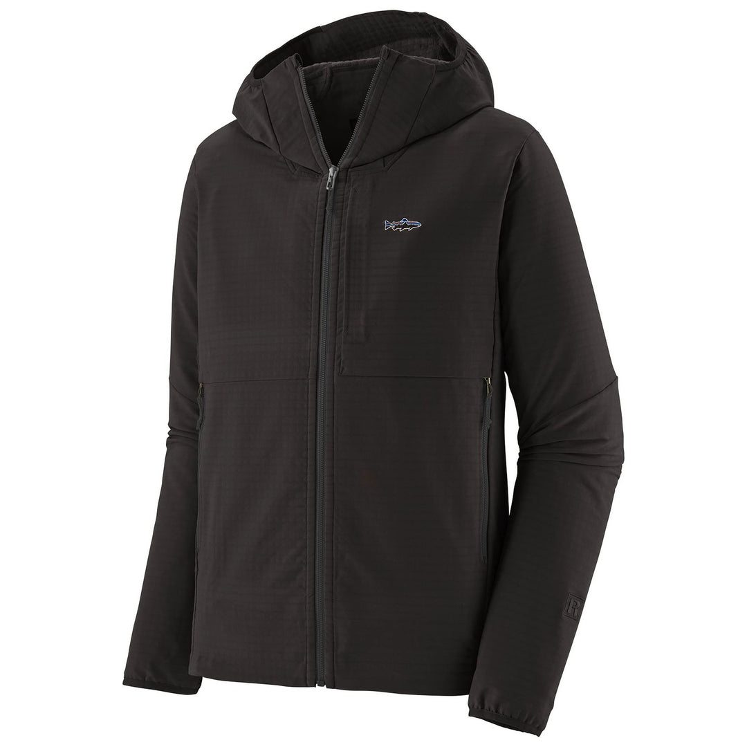 Patagonia Men's R1 TechFace Fitz Roy Trout Hoody Black Image 01