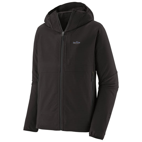 Patagonia Men's R1 TechFace Fitz Roy Trout Hoody Black Image 01