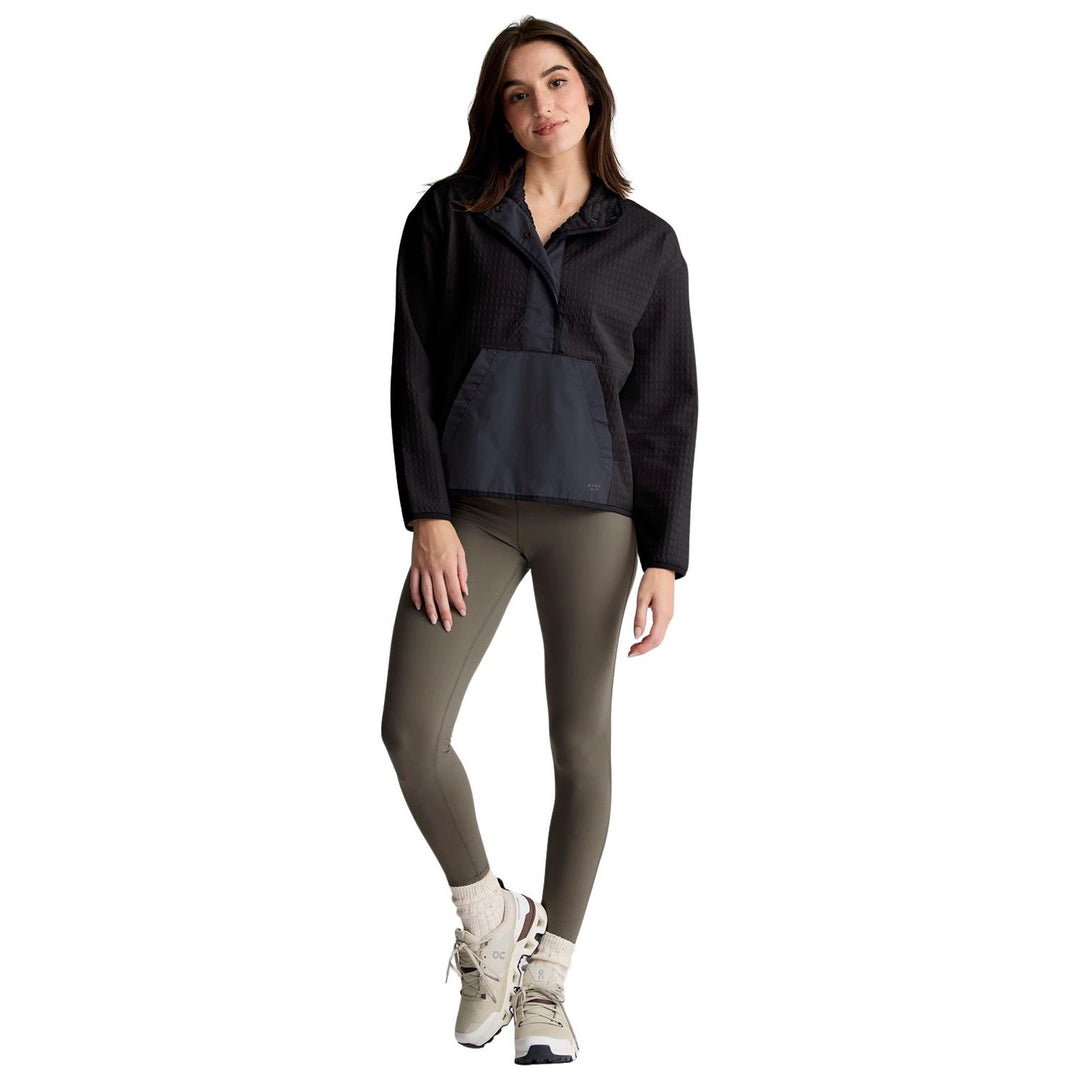 Free Fly Women's Gridback Fleece Snap Pullover Black Image 03