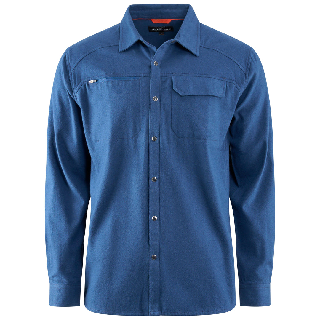 Grundens Dispatch Flannel Shirt Blue Abyss Image 01