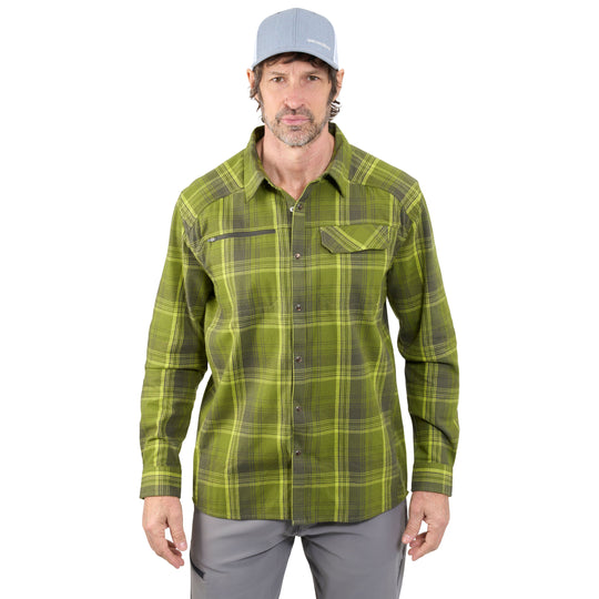 Grundens Dispatch Flannel Shirt Cedar Plaid Image 03