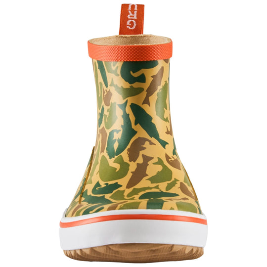 Grundens Kid's Guppy Rain Boot Fish Camo Image 02