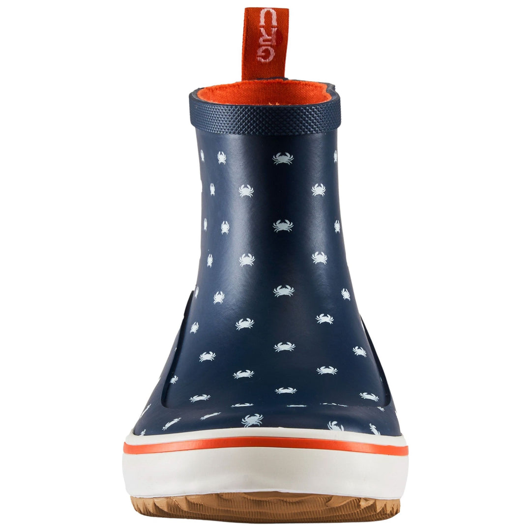Grundens Kid's Guppy Rain Boot Navy Crab Print Image 02