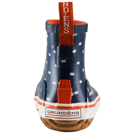 Grundens Kid's Guppy Rain Boot Navy Crab Print Image 03