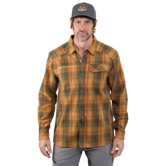 Grundens Dispatch Flannel Shirt Oak Plaid Image 03