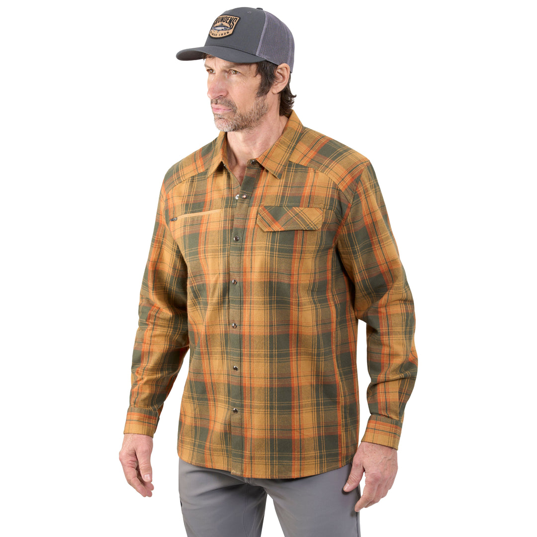 Grundens Dispatch Flannel Shirt Oak Plaid Image 04