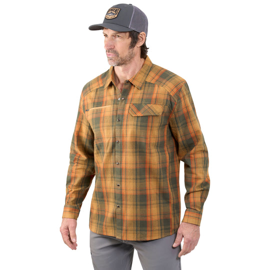Grundens Dispatch Flannel Shirt Oak Plaid Image 04