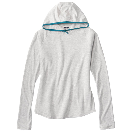 Orvis Women's Dricast Hoodie Pale Gray Heather / Blue Lagoon Image 01