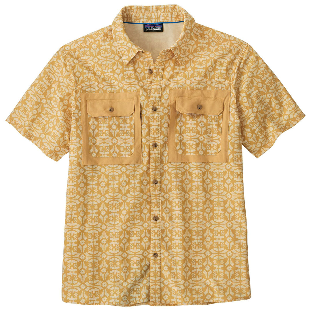 Patagonia Men's Short-Sleeved Self-Guided Sun Shirt Marmot Field: Beeswax Tan Image 01