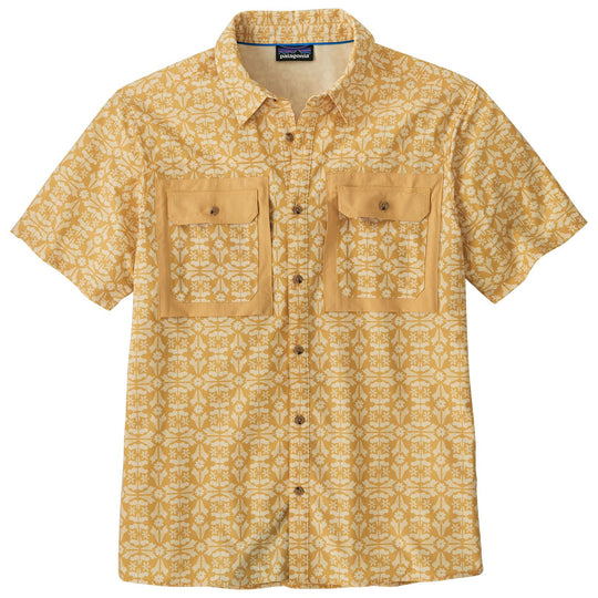 Patagonia Men's Short-Sleeved Self-Guided Sun Shirt Marmot Field: Beeswax Tan Image 01
