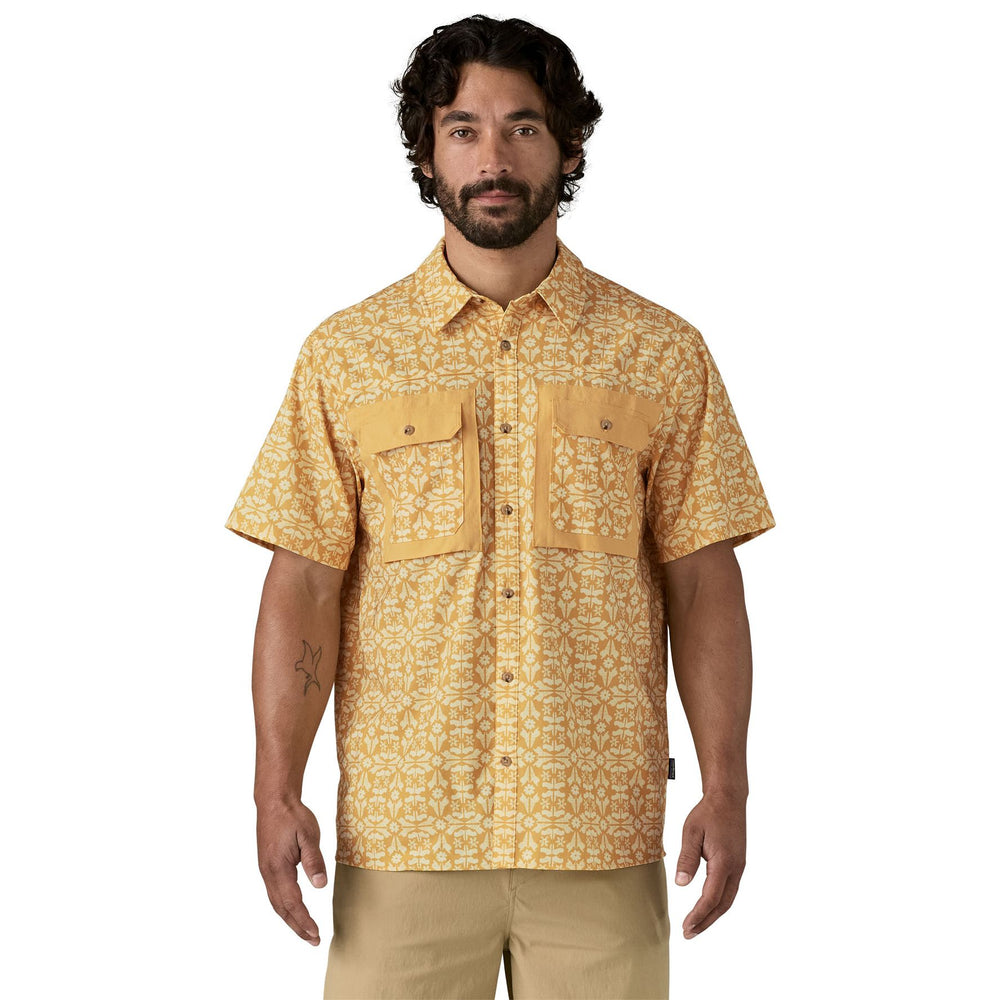 Patagonia Men's Short-Sleeved Self-Guided Sun Shirt Marmot Field: Beeswax Tan Image 02