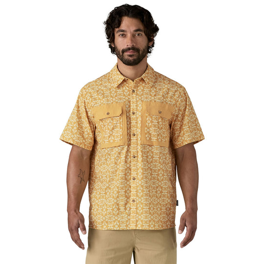 Patagonia Men's Short-Sleeved Self-Guided Sun Shirt Marmot Field: Beeswax Tan Image 02