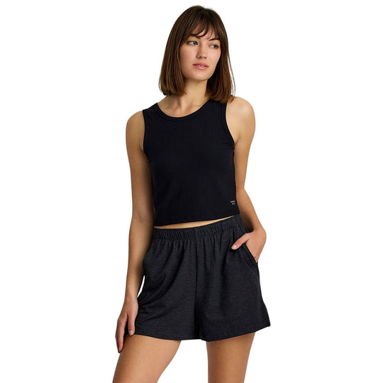 Free Fly Women's Ribbed Bamboo Tank Black Image 01