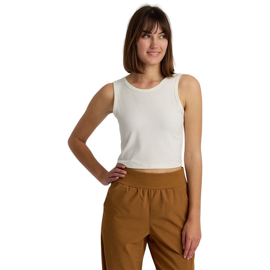 Free Fly Women's Ribbed Bamboo Tank Sea Salt Image 01
