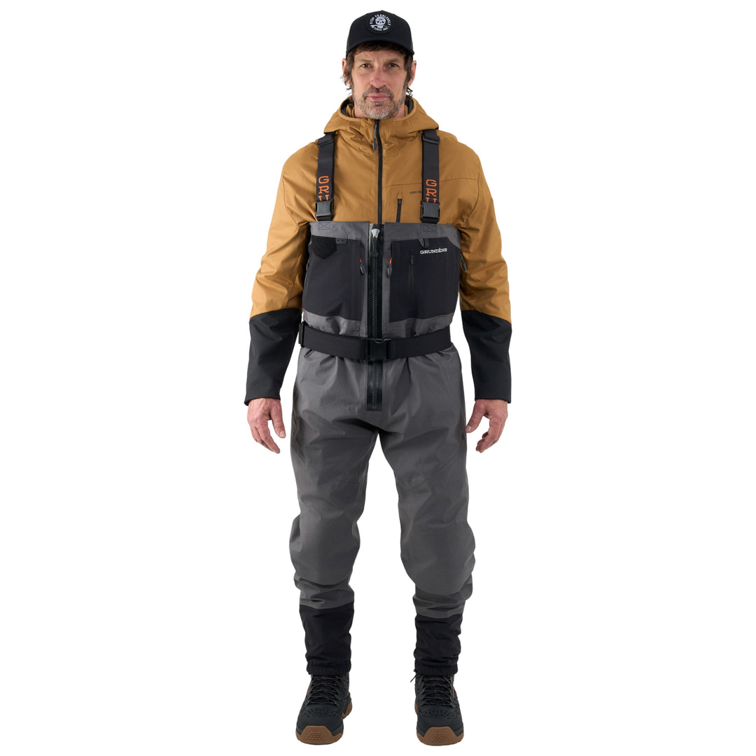 Grundens Men's Vector Zip Stockingfoot Wader Anchor Image 02