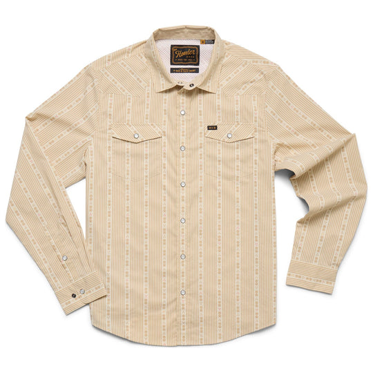 Howler Brothers H Bar B Tech Longsleeve Mosquero Stripe : Brown Rice Image 01
