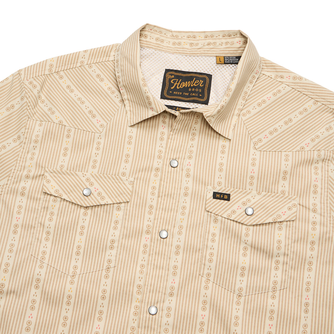 Howler Brothers H Bar B Tech Longsleeve Mosquero Stripe : Brown Rice Image 02