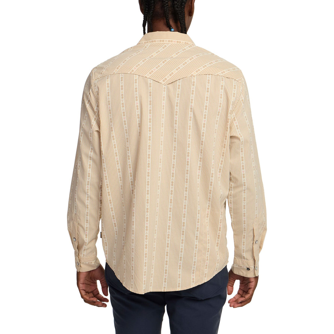 Howler Brothers H Bar B Tech Longsleeve Mosquero Stripe : Brown Rice Image 04