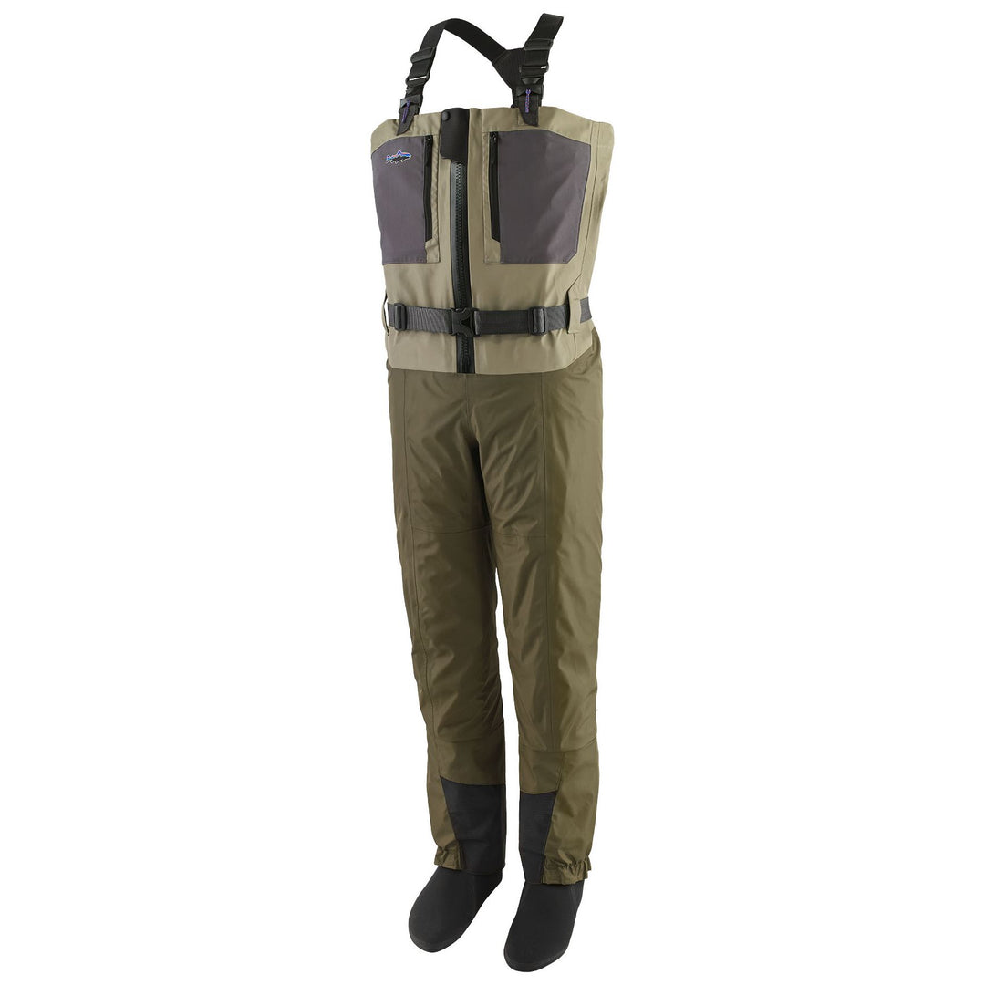 Patagonia Men's Swiftcurrent Traverse Zip-Front Waders River Rock Green Image 01