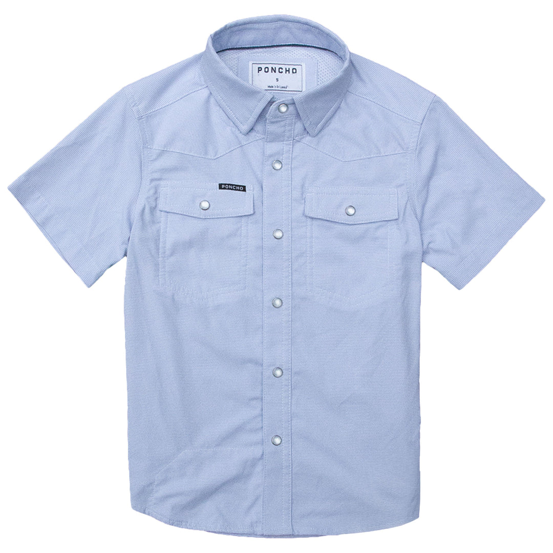 Pancho Kid's The Head Honcho Blue Microcheck Image 01