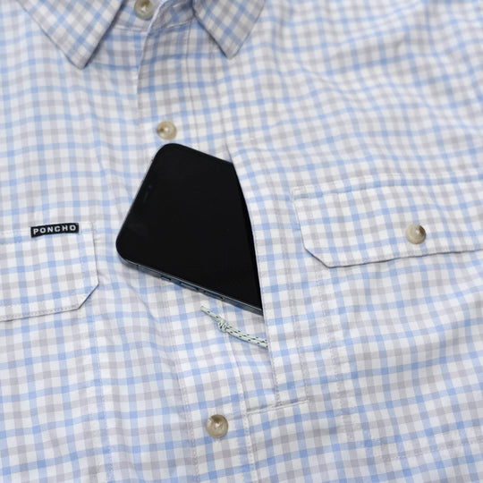 Poncho Outdoors The Catfish Blue and Grey Plaid Image 02