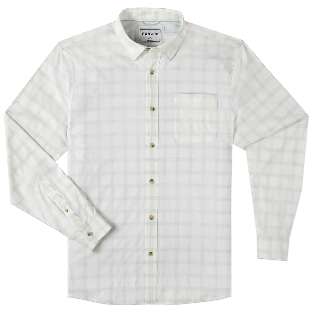Poncho Men's The St. Simons Pale Green Plaid Image 01