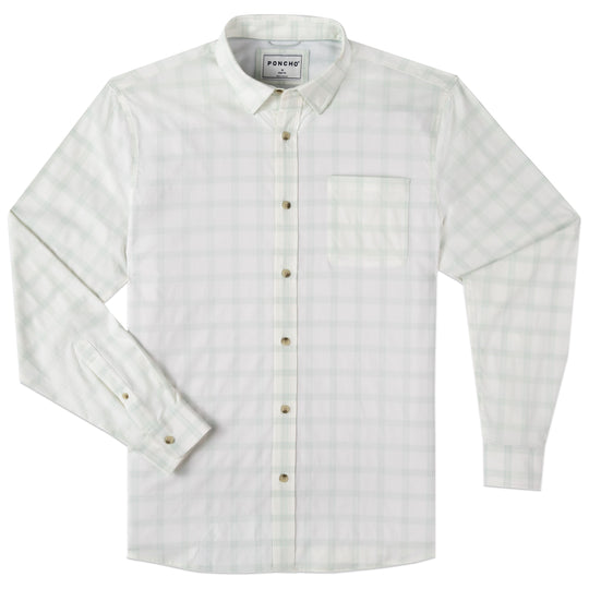 Poncho Men's The St. Simons Pale Green Plaid Image 01