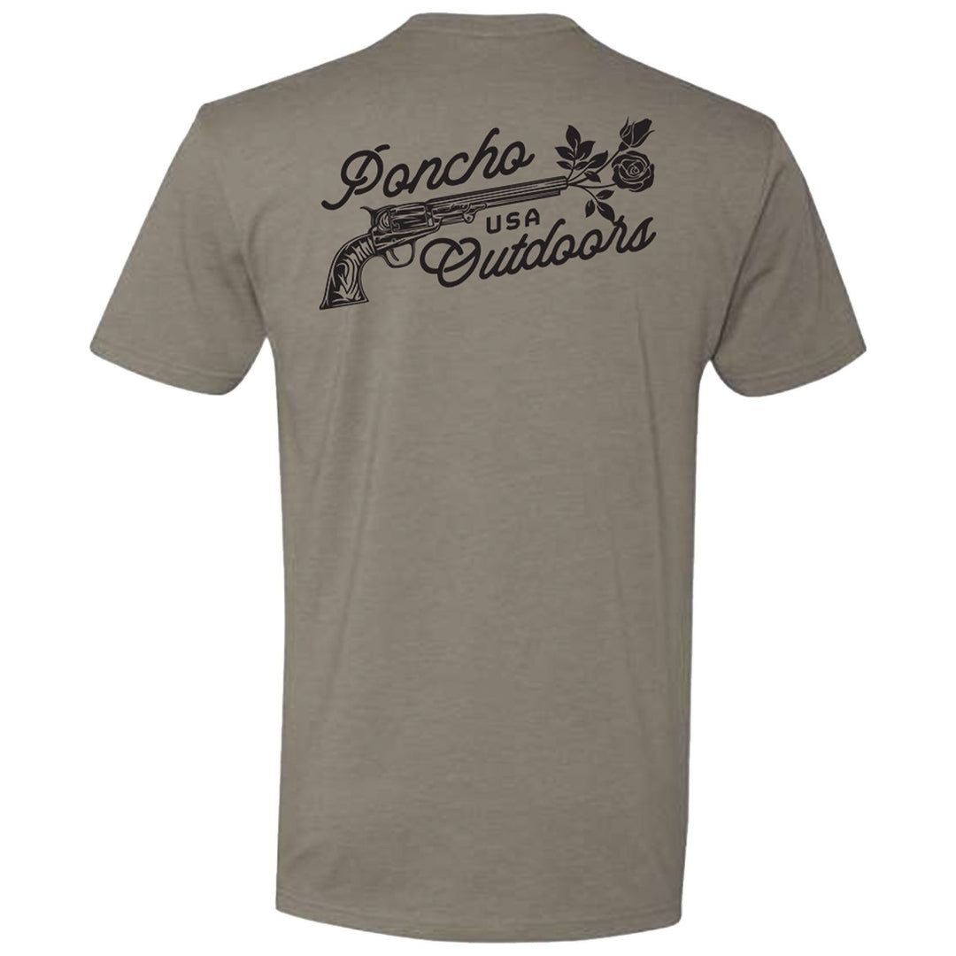 Poncho Men's Grey Revolver T-Shirt Image 01