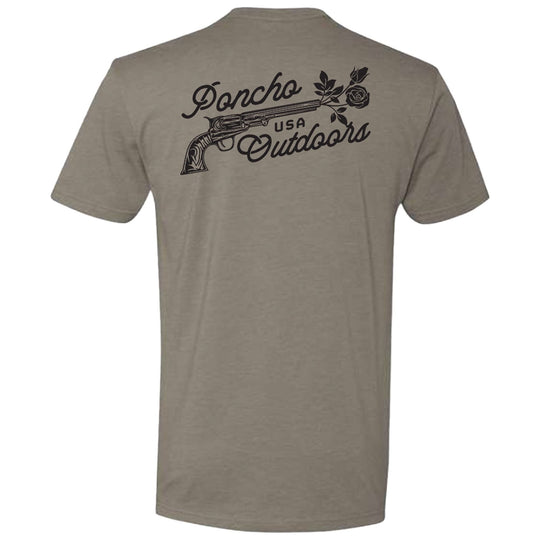 Poncho Men's Grey Revolver T-Shirt Image 01