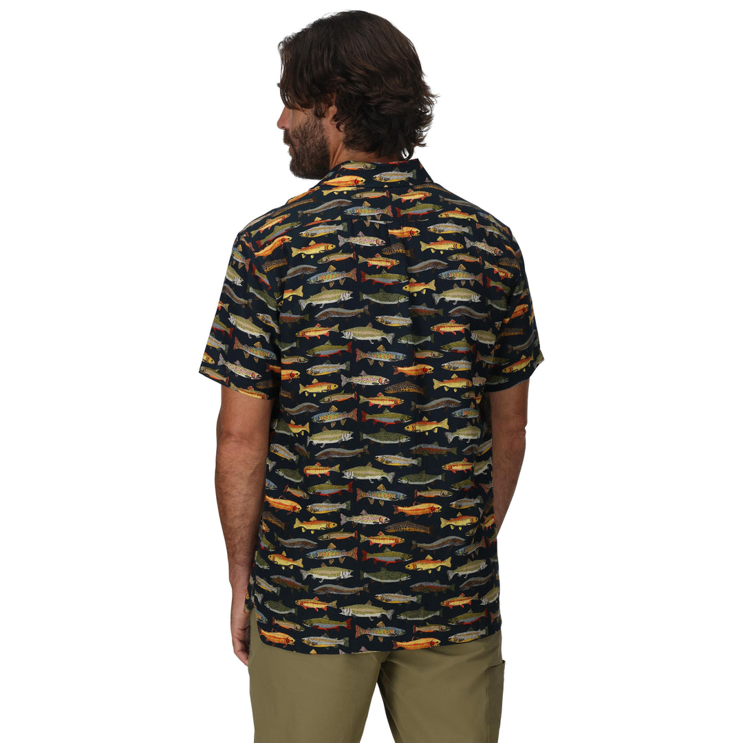 Simms Men's Tailout SS Shirt Natural Trout Parade Image 03