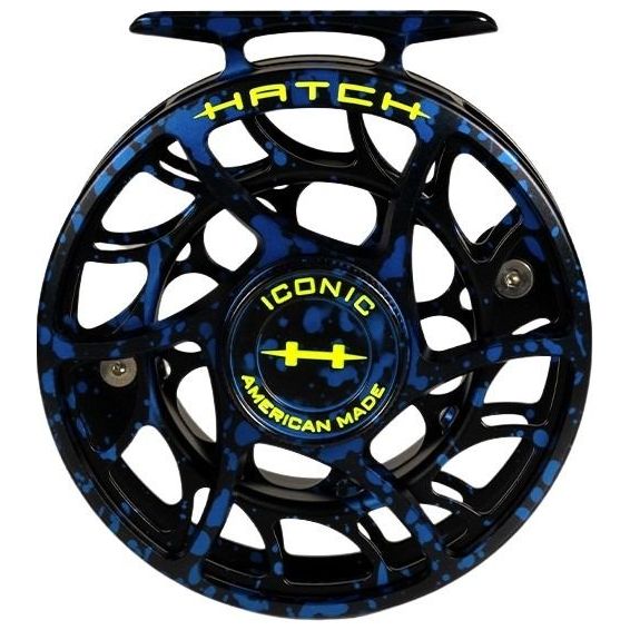 Hatch Custom Dark Matter Iconic Large Arbor Fly Reel 5 Plus Black-Blue / Green Image 01