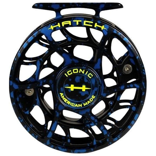 Hatch Custom Dark Matter Iconic Large Arbor Fly Reel 5 Plus Black-Blue / Green Image 01