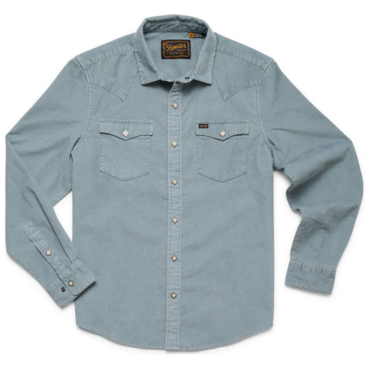 Howler Brothers Banning Corduroy Snapshirt Iron Blue Image 01