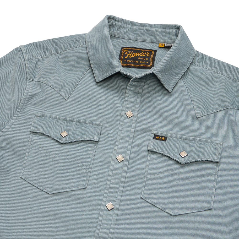 Howler Brothers Banning Corduroy Snapshirt Iron Blue Image 02