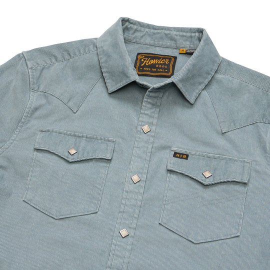 Howler Brothers Banning Corduroy Snapshirt Iron Blue Image 02