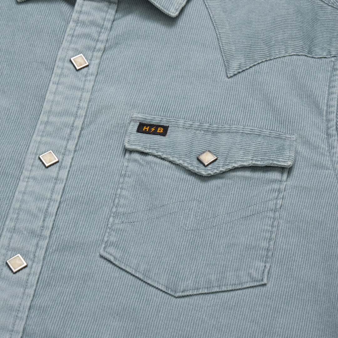 Howler Brothers Banning Corduroy Snapshirt Iron Blue Image 06
