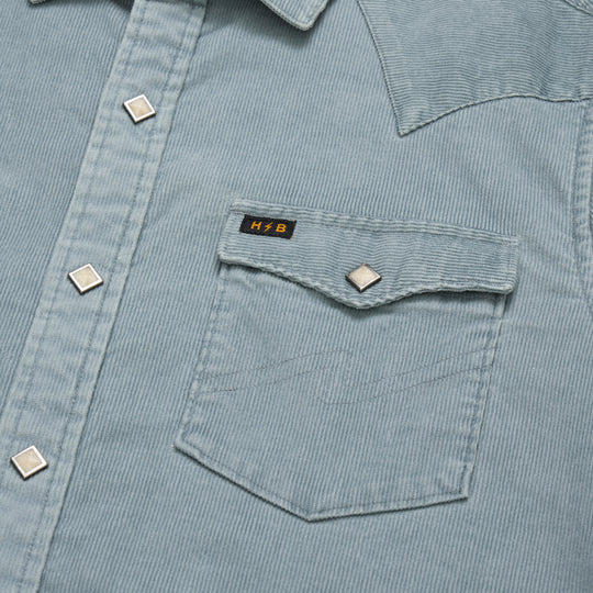 Howler Brothers Banning Corduroy Snapshirt Iron Blue Image 06