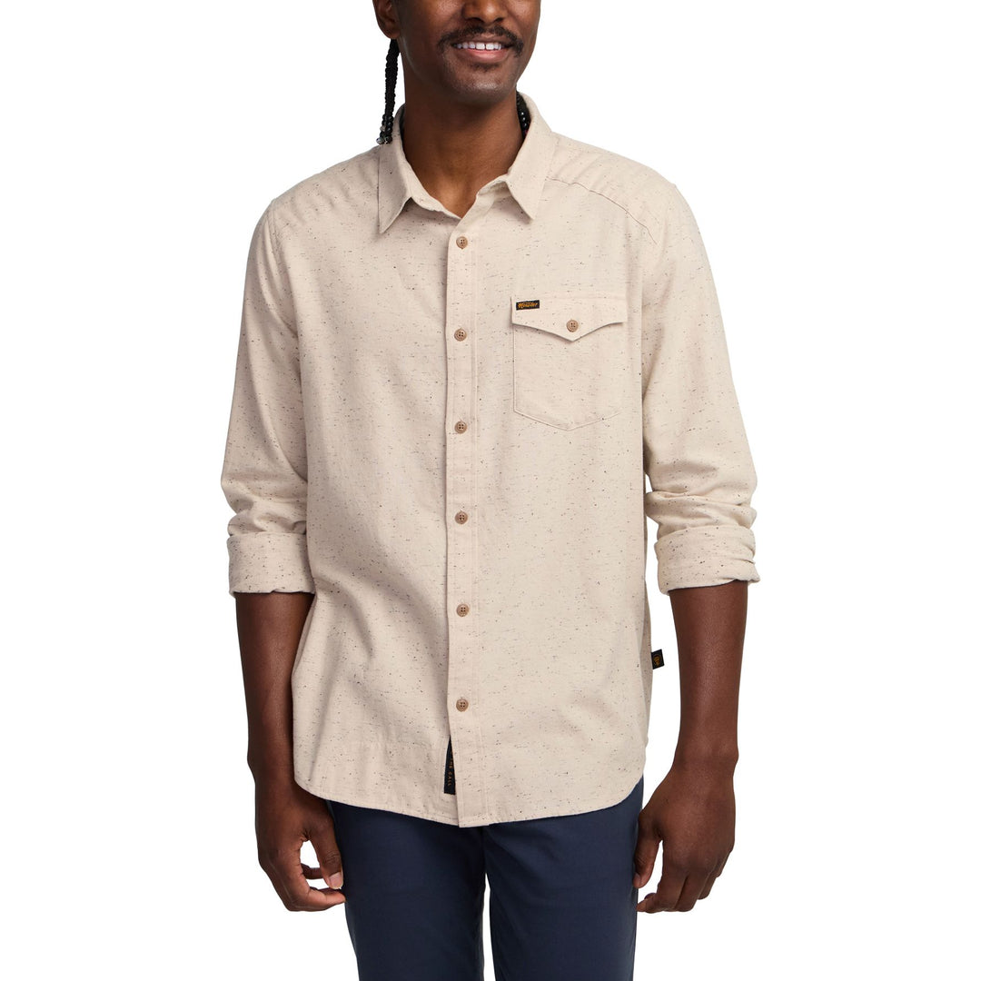 Howler Brothers La Grange Lightweight Flannel Speckled Sand Image 03