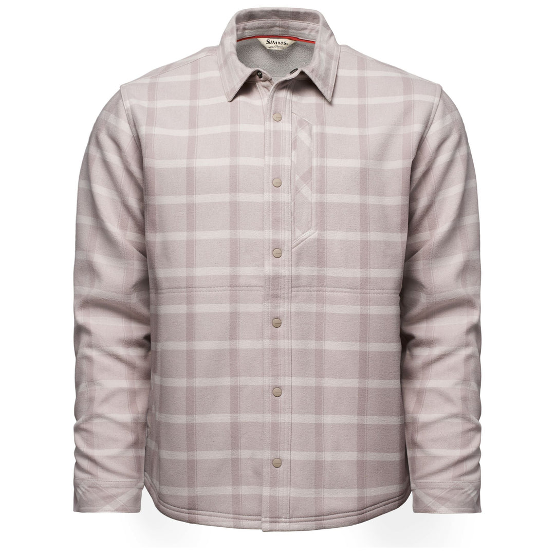 Simms Men's Coldweather Shacket Ellington Plaid: Lunar Grey Image 01