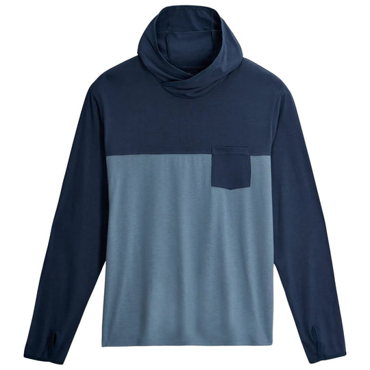 Free Fly Men's Bamboo Hybrid Hoodie Sale Storm Cloud / Desert Tan Image01