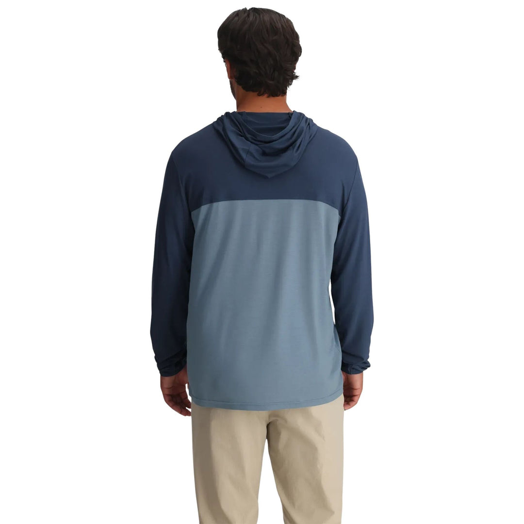 Free Fly Men's Bamboo Hybrid Hoodie Sale Storm Cloud / Desert Tan Image04